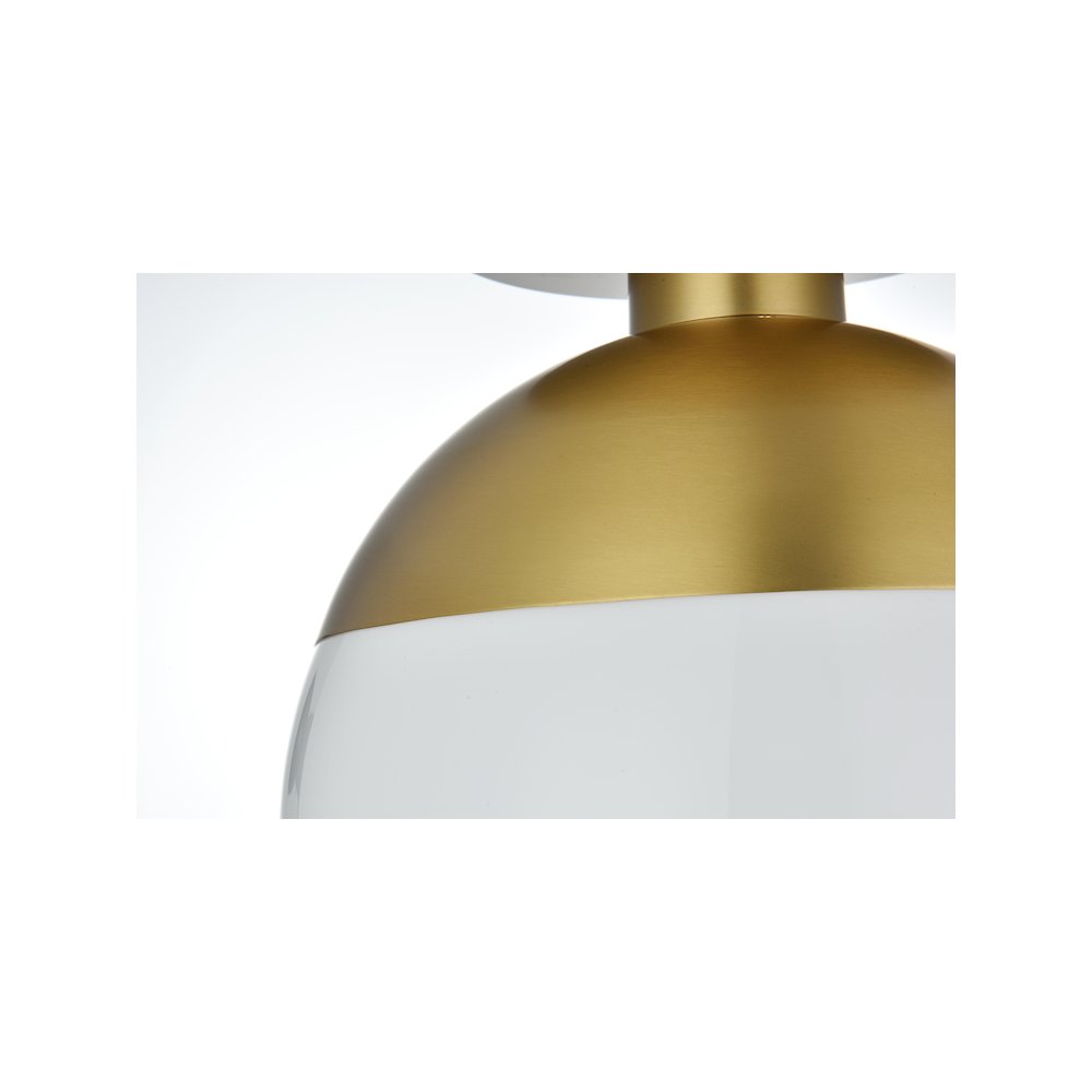 Eclipse 12 Inch Flush Mount Frosted White Shade in Satin Gold