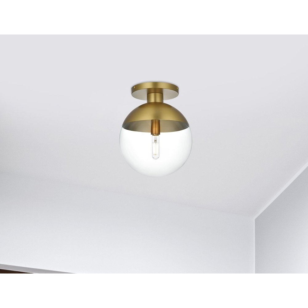 Eclipse 12 Inch Flush Mount Clear Shade in Chrome