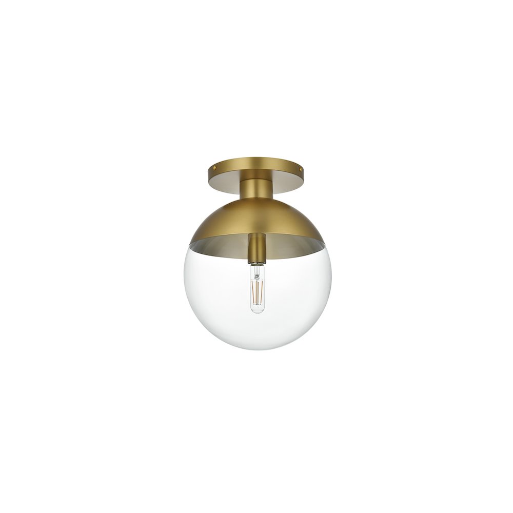 Eclipse 12 Inch Flush Mount Clear Shade in Chrome