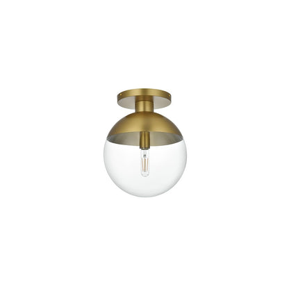Eclipse 12 Inch Flush Mount Clear Shade in Chrome