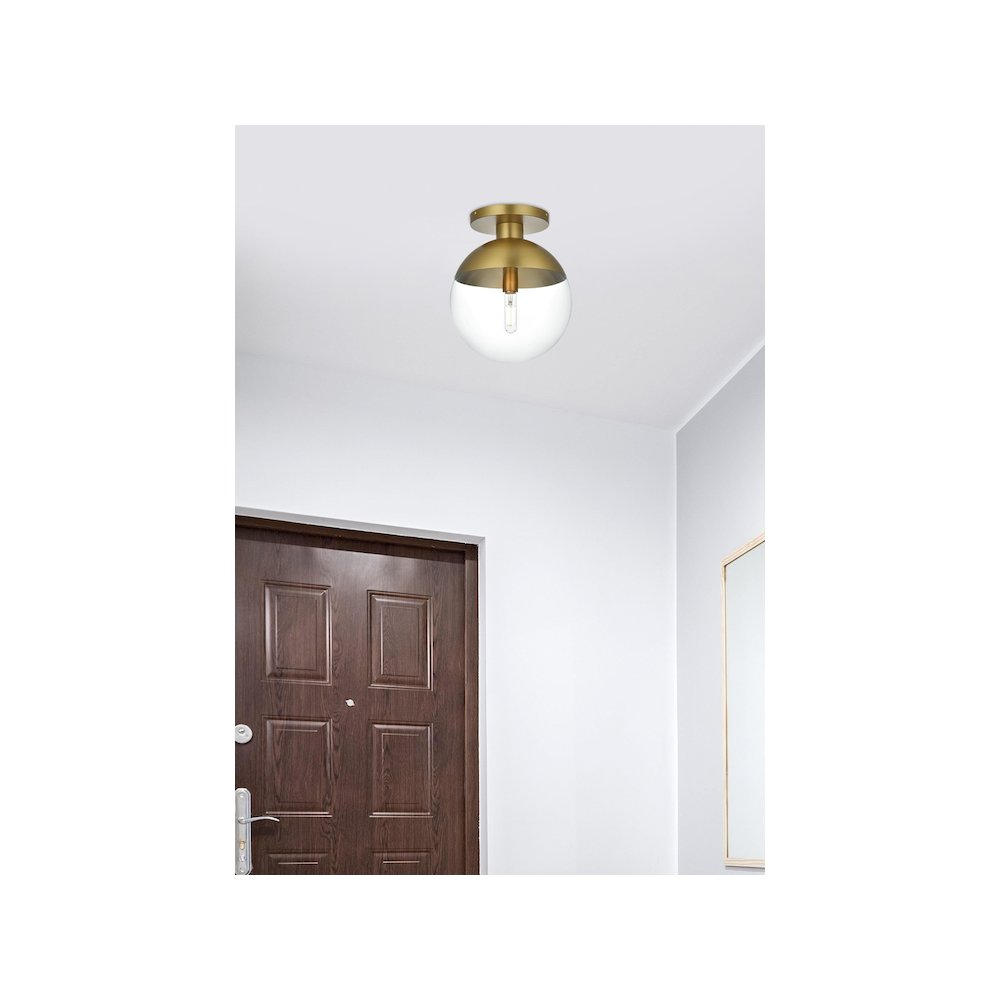 Eclipse 12 Inch Flush Mount Clear Shade in Chrome