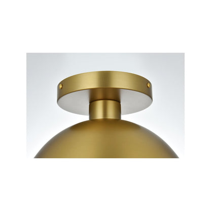 Eclipse 10 Inch Flush Mount Frosted White Shade in Satin Gold