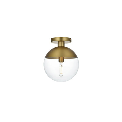 Eclipse 10 Inch Flush Mount Clear Shade in Chrome
