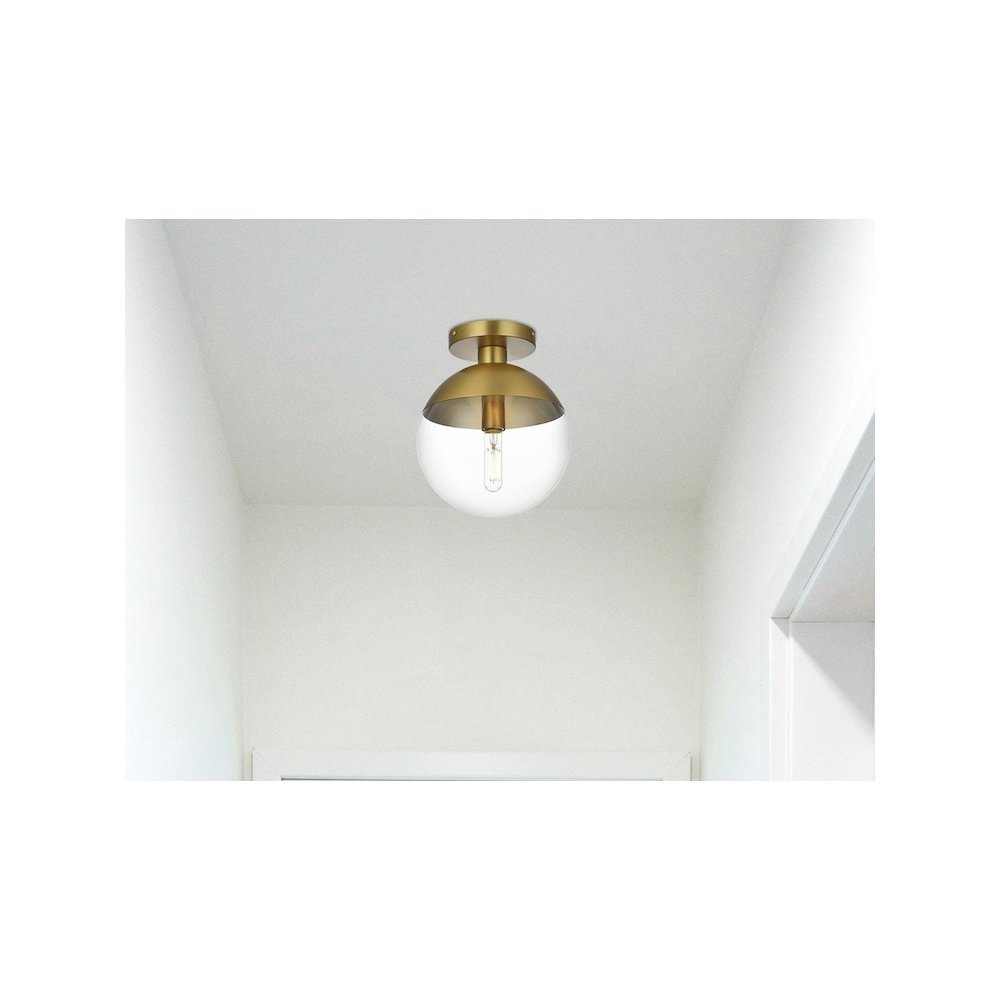 Eclipse 10 Inch Flush Mount Clear Shade in Chrome