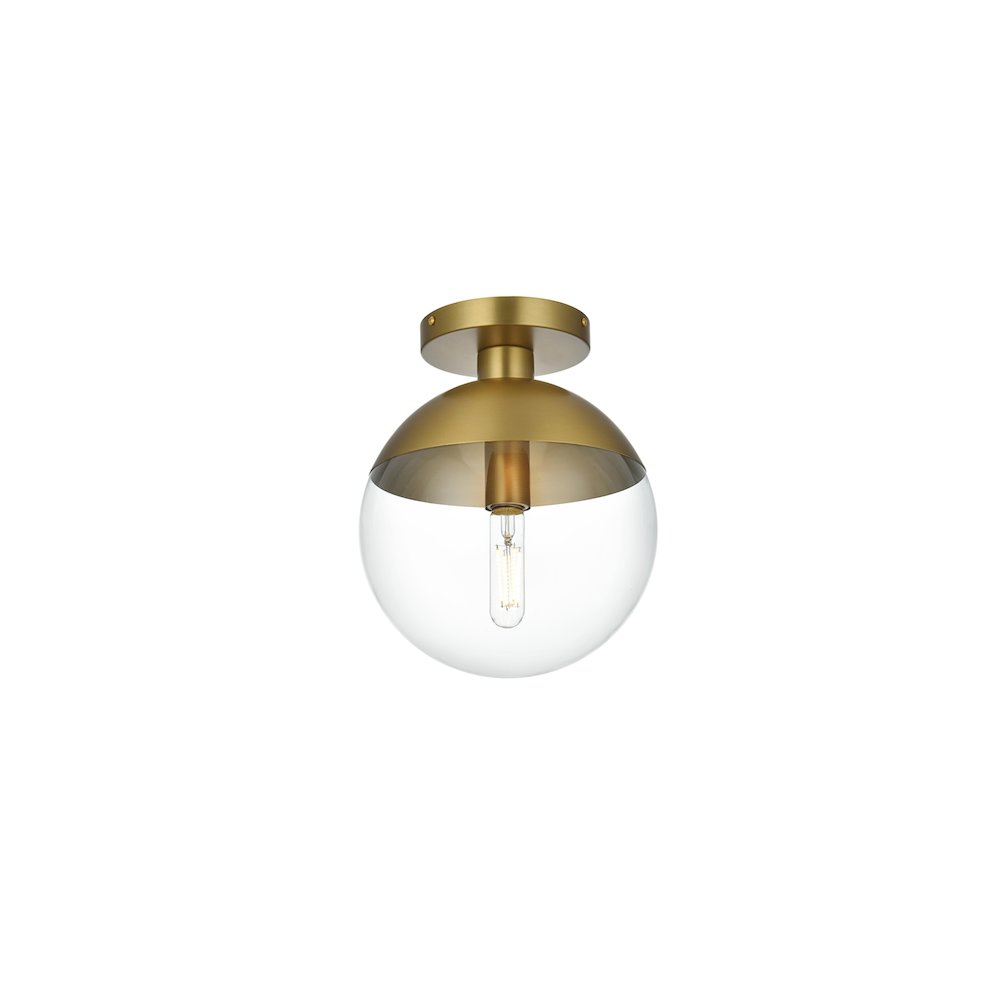 Eclipse 10 Inch Flush Mount Clear Shade in Chrome