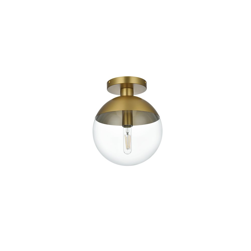Eclipse 10 Inch Flush Mount Clear Shade in Chrome