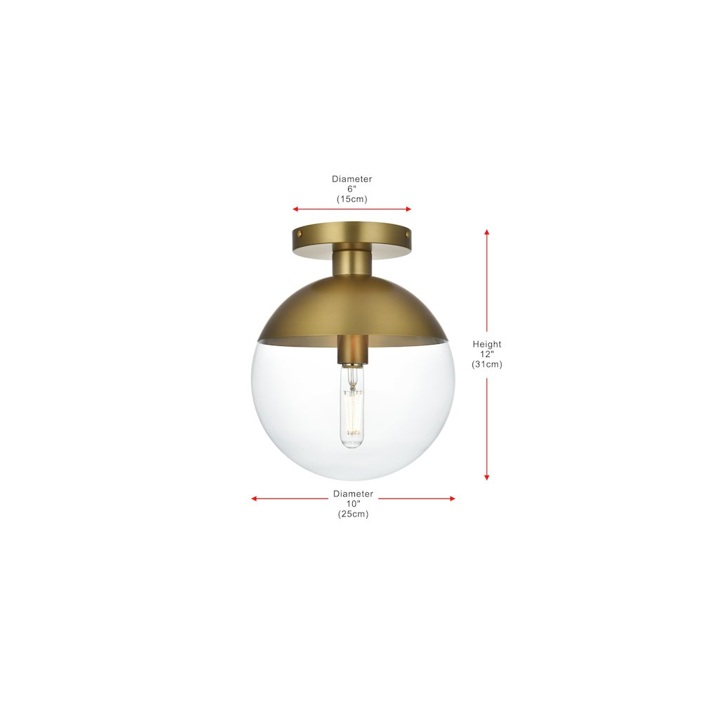 Eclipse 10 Inch Flush Mount Clear Shade in Chrome