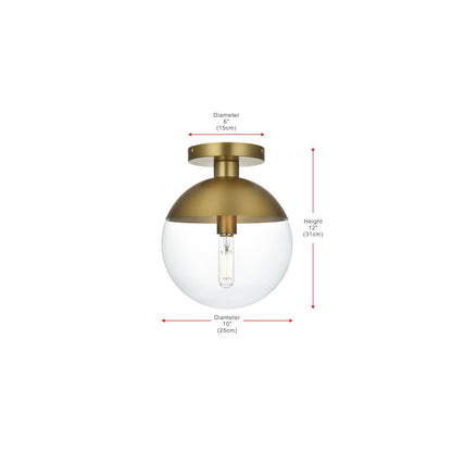 Eclipse 10 Inch Flush Mount Clear Shade in Chrome