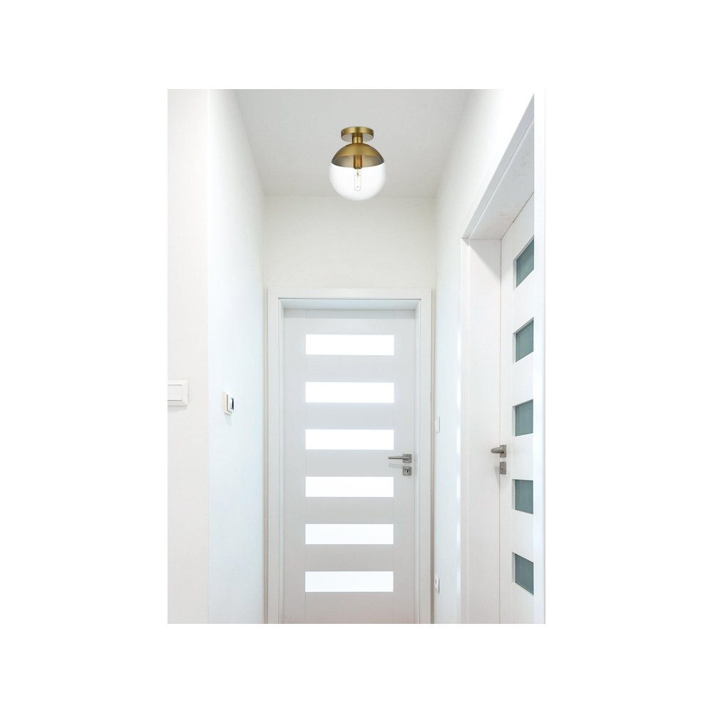 Eclipse 10 Inch Flush Mount Clear Shade in Chrome