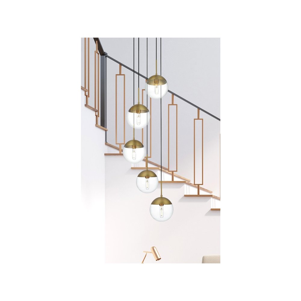 Eclipse 18 Inch Pendant Clear Shade in Chrome