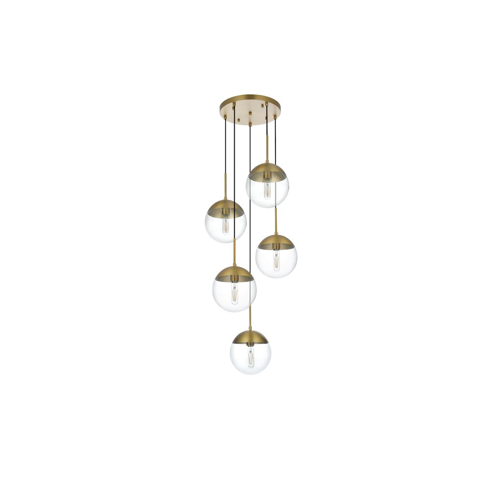 Eclipse 18 Inch Pendant Clear Shade in Chrome