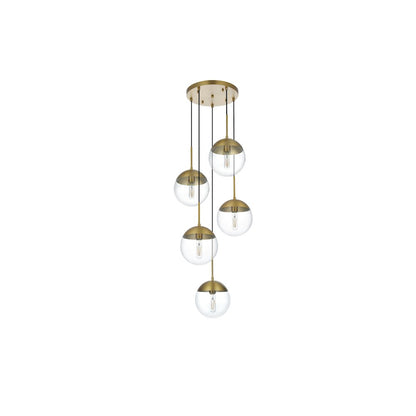 Eclipse 18 Inch Pendant Clear Shade in Chrome