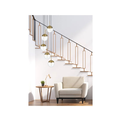 Eclipse 18 Inch Pendant Clear Shade in Chrome
