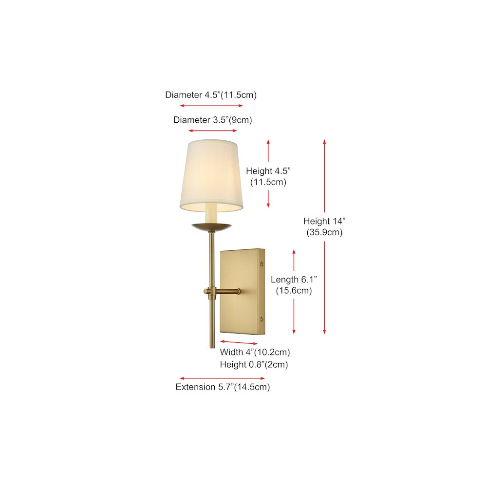 Eclipse 4.5 inch Wall Sconce in Satin Gold