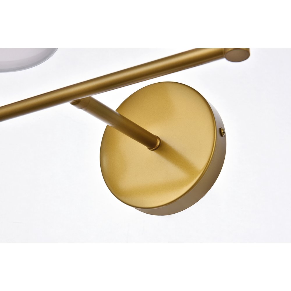 Bethany 2 lights bath sconce in brass with white fabric shade