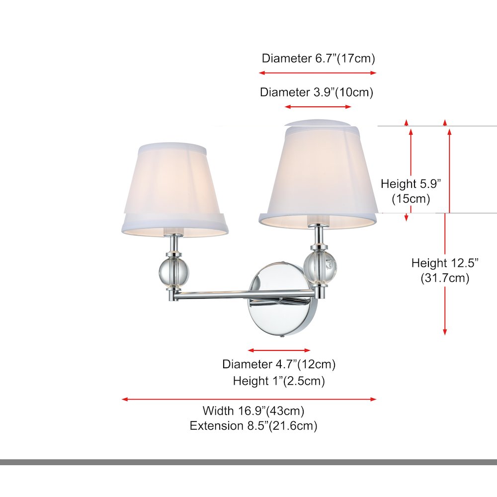 Bethany 17 inch Wall Sconce in Chrome