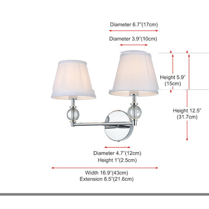Bethany 17 inch Wall Sconce in Chrome