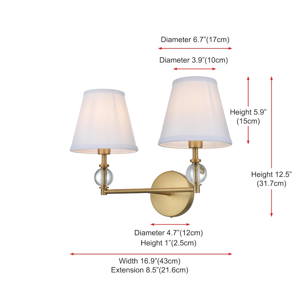 Bethany 17 inch Wall Sconce in Satin Gold