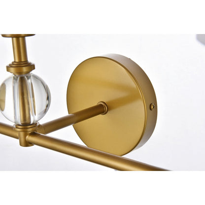 Bethany 3 lights bath sconce in brass with white fabric shade
