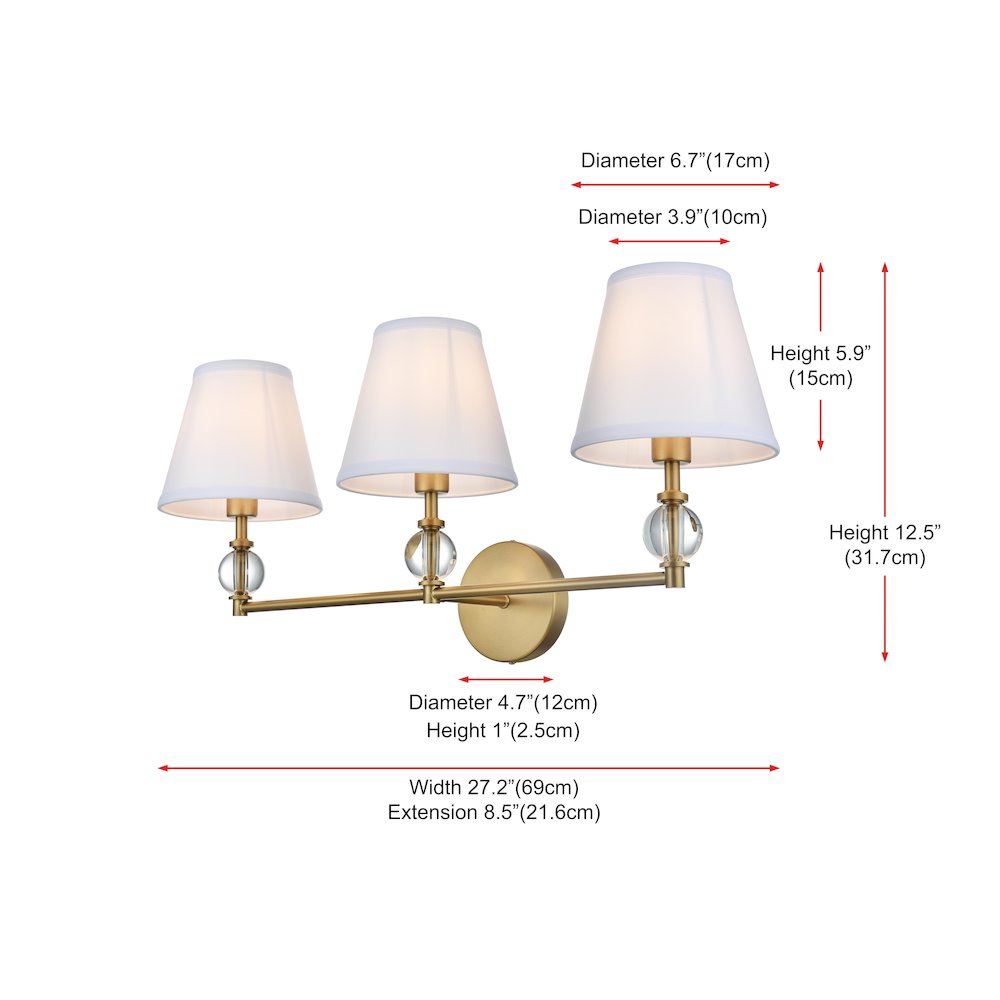 Bethany 27 inch Wall Sconce in Satin Gold