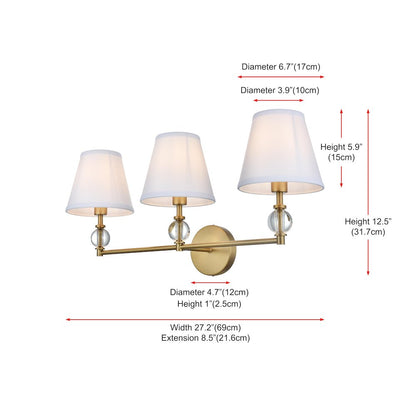 Bethany 27 inch Wall Sconce in Satin Gold