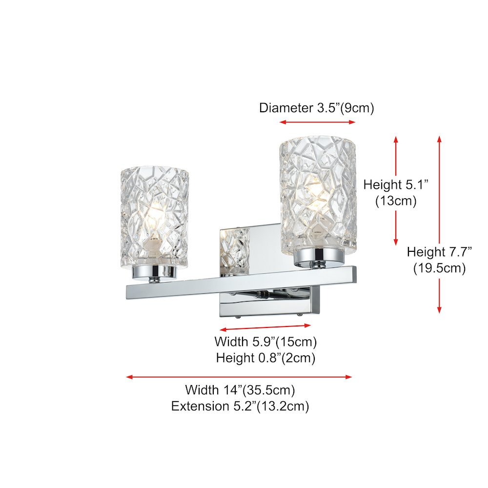 Cassie 14 inch Wall Sconce in Chrome