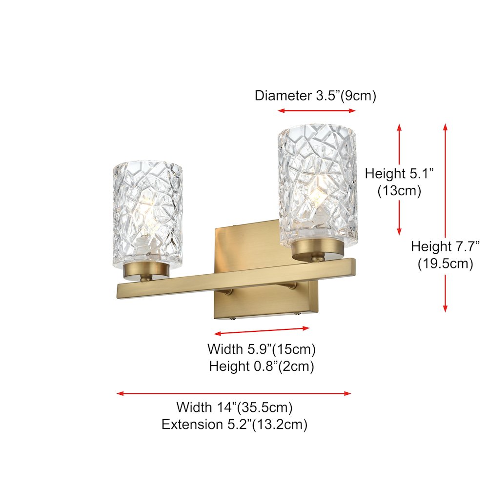 Cassie 14 inch Wall Sconce in Satin Gold
