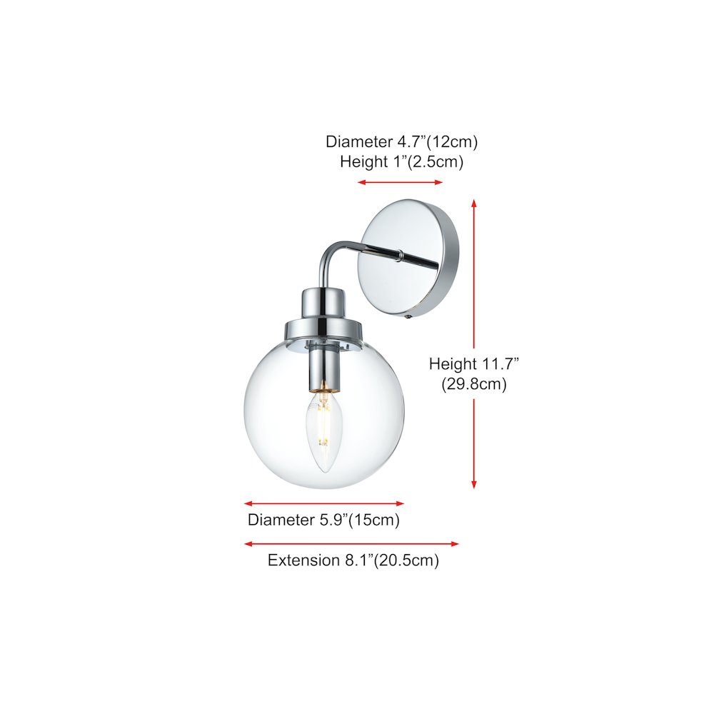 Hanson 6 inch Wall Sconce in Chrome