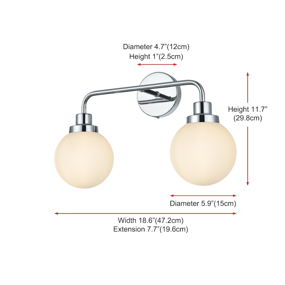 Hanson 19 inch Wall Sconce in Chrome