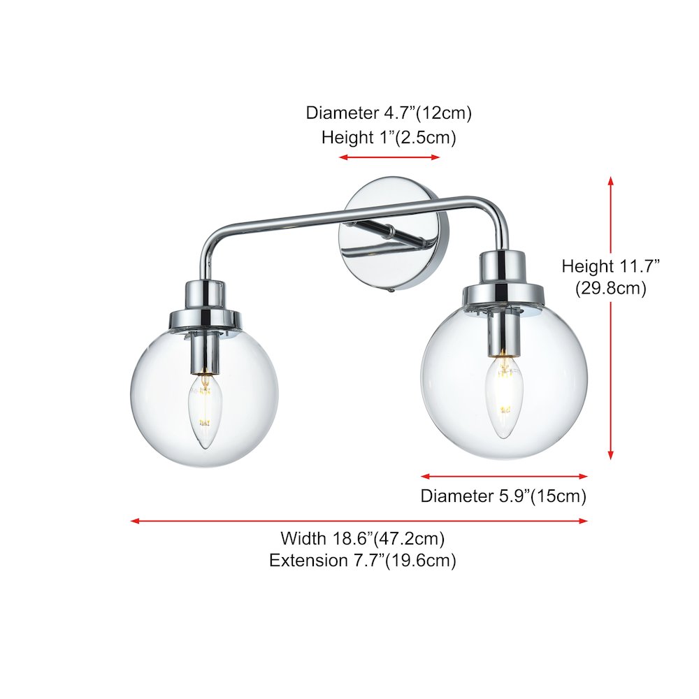 Hanson 19 inch Wall Sconce in Chrome
