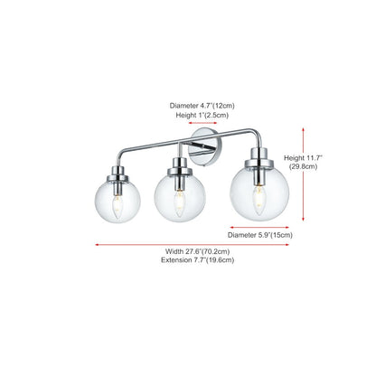 Hanson 28 inch Wall Sconce in Chrome