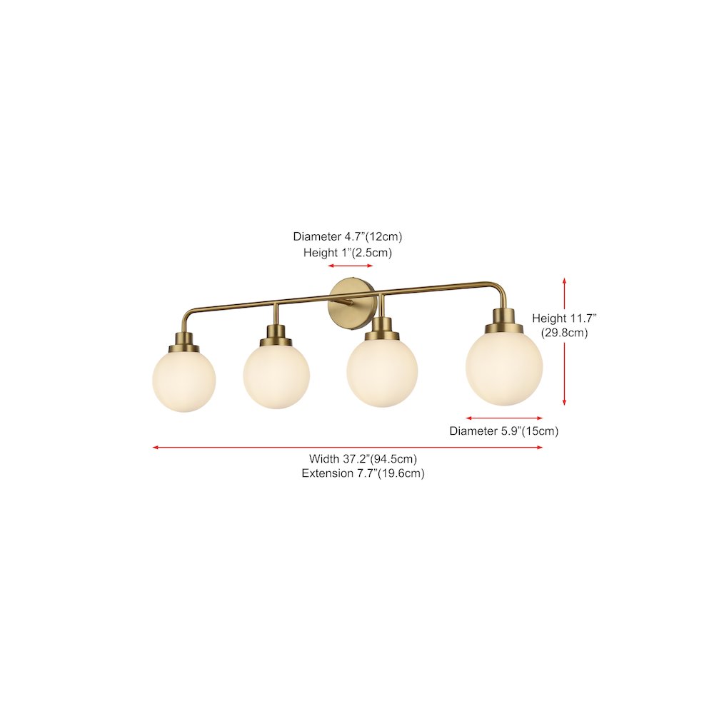 Hanson 37 inch Wall Sconce in Satin Gold
