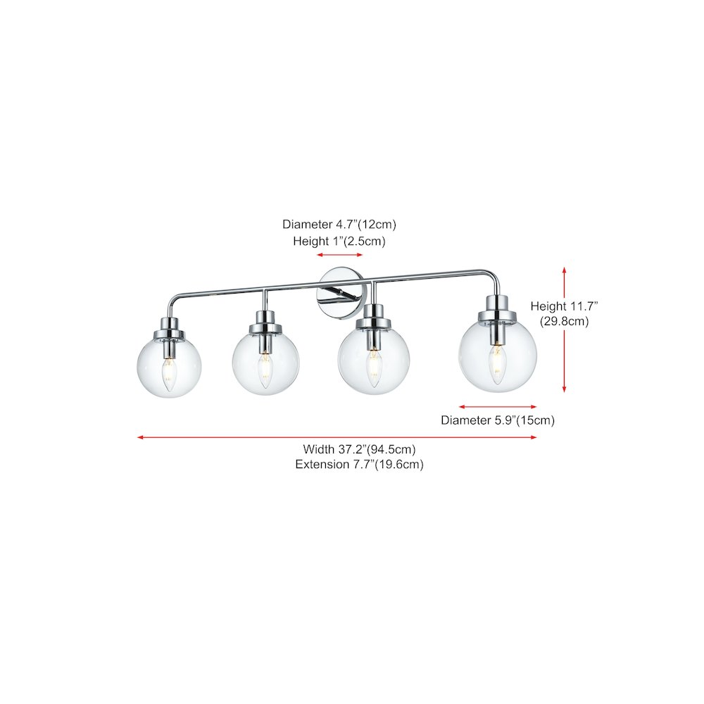 Hanson 37 inch Wall Sconce in Chrome