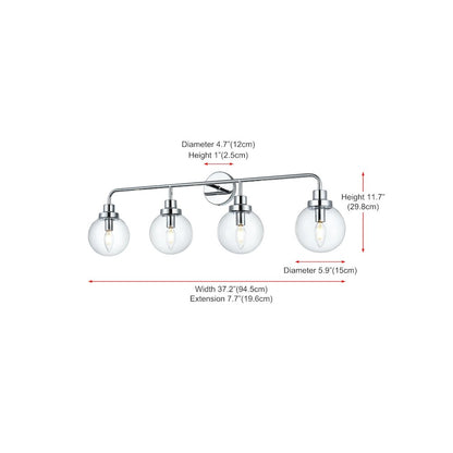 Hanson 37 inch Wall Sconce in Chrome