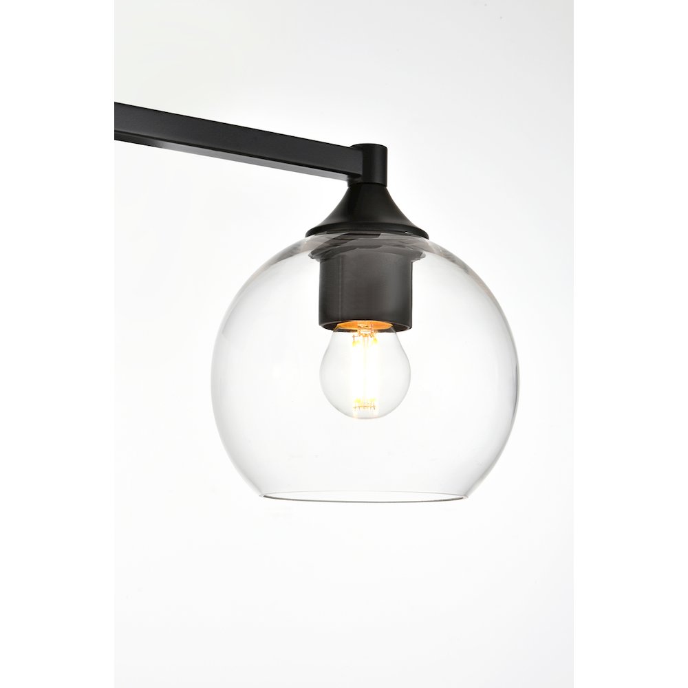 Foster 3 light Black and Clear Bath Sconce