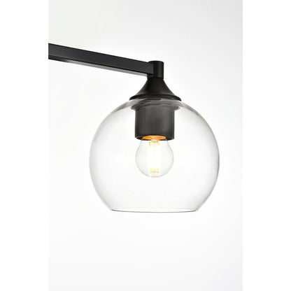 Foster 3 light Black and Clear Bath Sconce