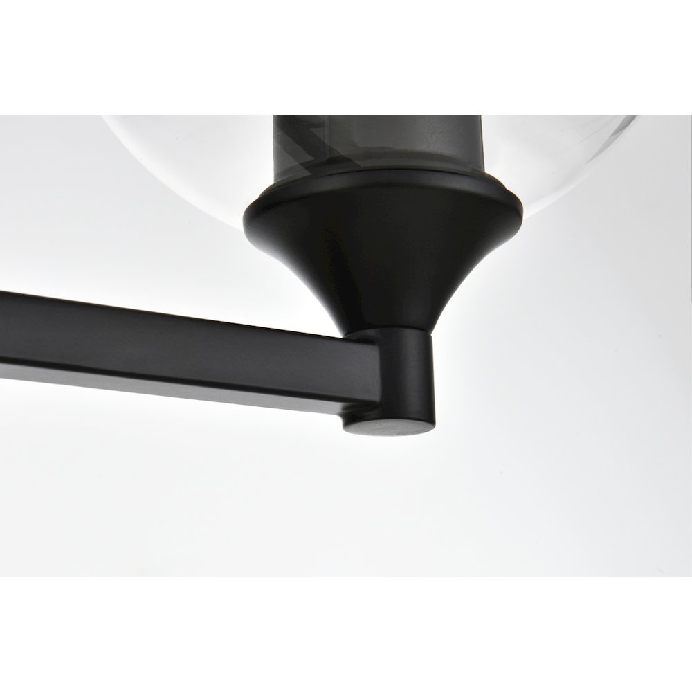 Foster 3 light Black and Clear Bath Sconce