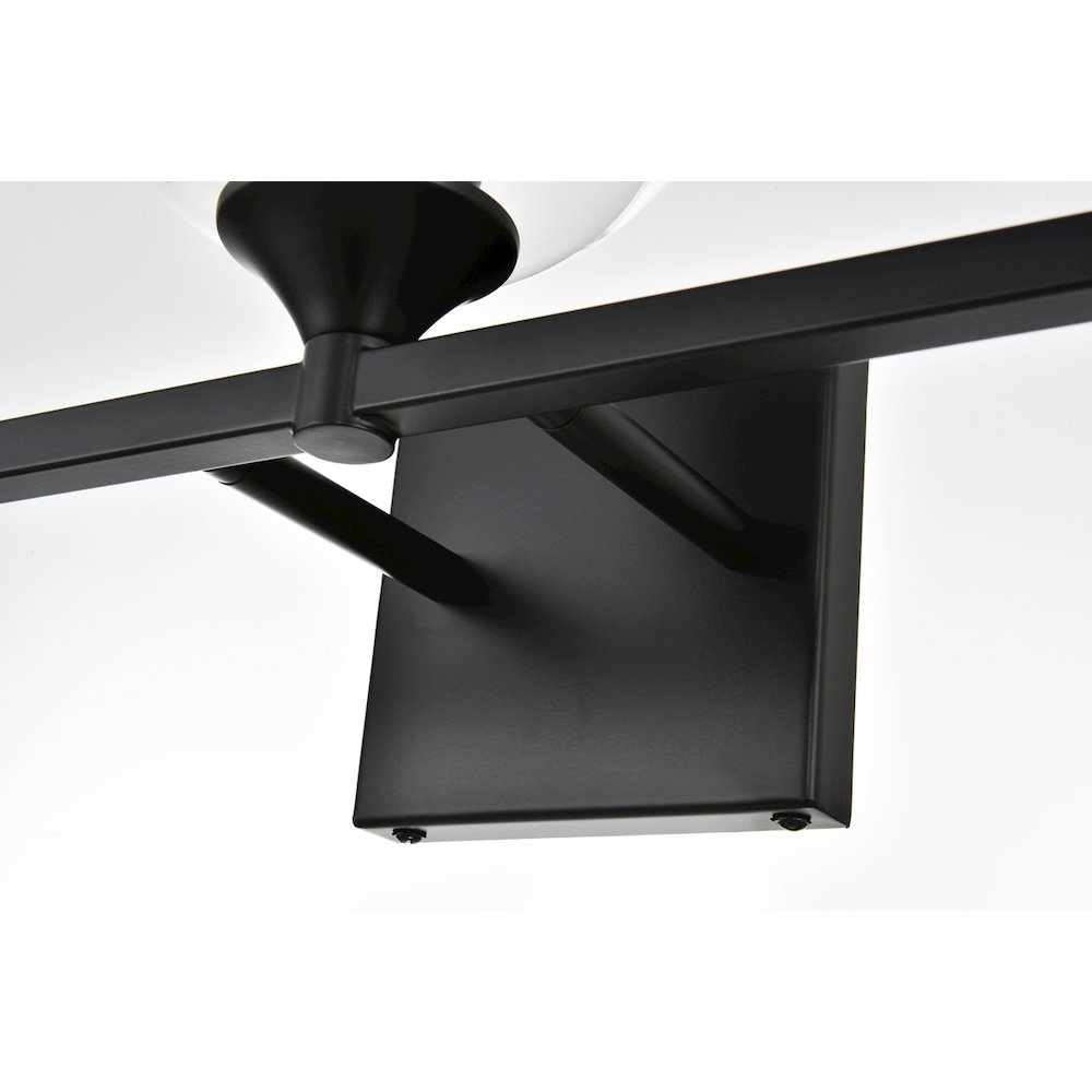 Foster 3 light Black and Clear Bath Sconce