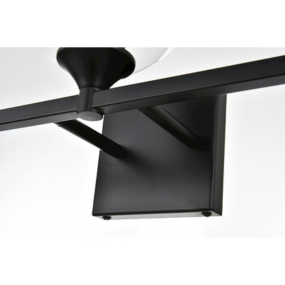 Foster 3 light Black and Clear Bath Sconce