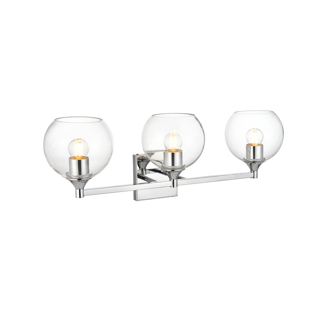 Foster 3 light Chrome and Clear Bath Sconce