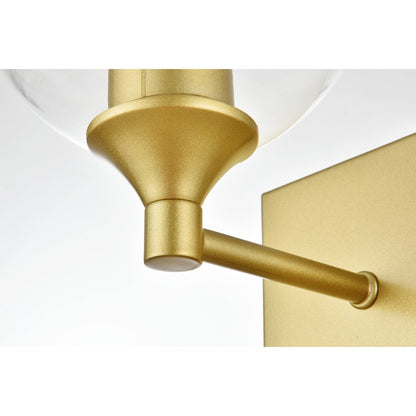 Foster 1 light Brass and Clear Bath Sconce