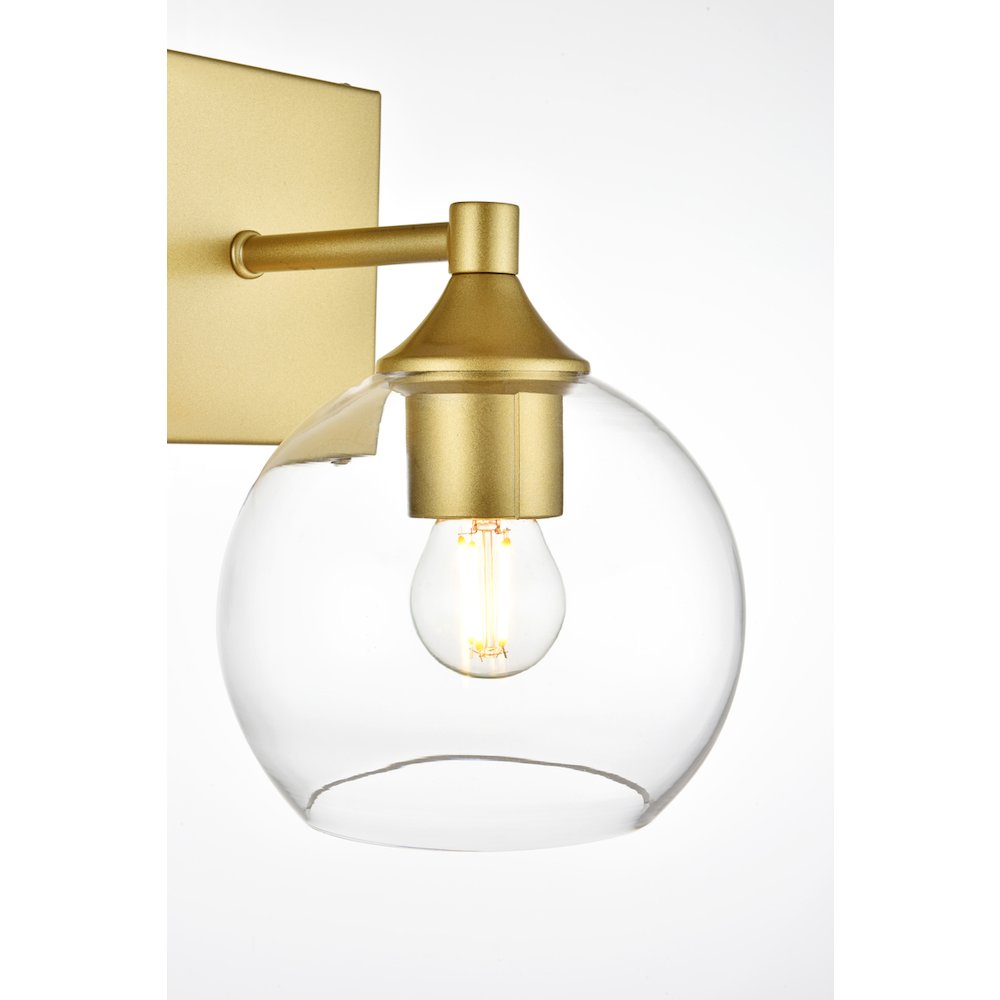 Foster 1 light Brass and Clear Bath Sconce