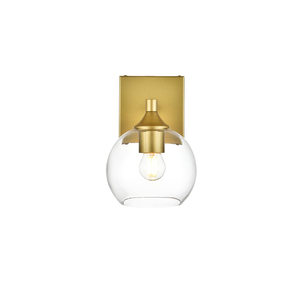 Foster 1 light Brass and Clear Bath Sconce