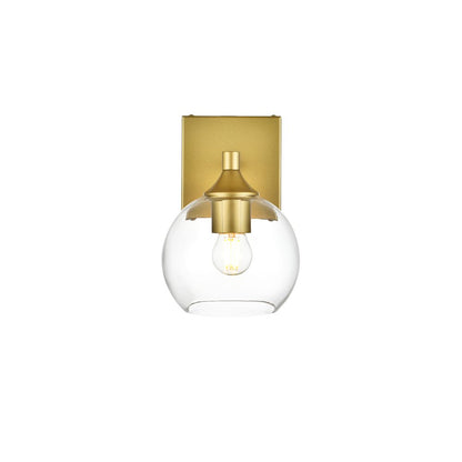 Foster 1 light Brass and Clear Bath Sconce