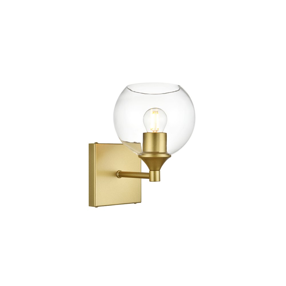 Foster 1 light Brass and Clear Bath Sconce