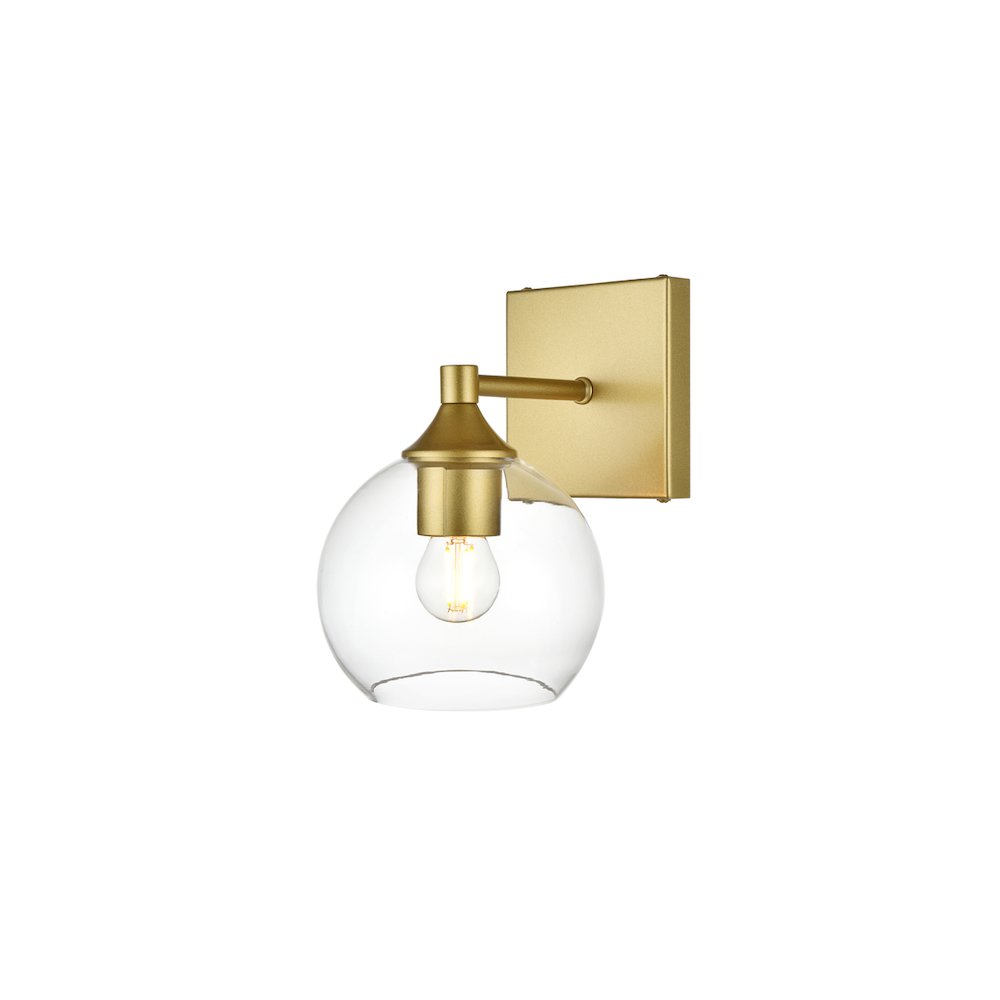 Foster 1 light Brass and Clear Bath Sconce