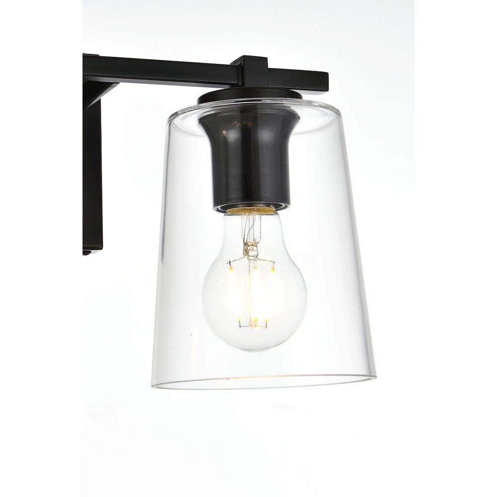 Kacey 2 light Black and Clear Bath Sconce