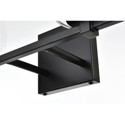 Kacey 2 light Black and Clear Bath Sconce