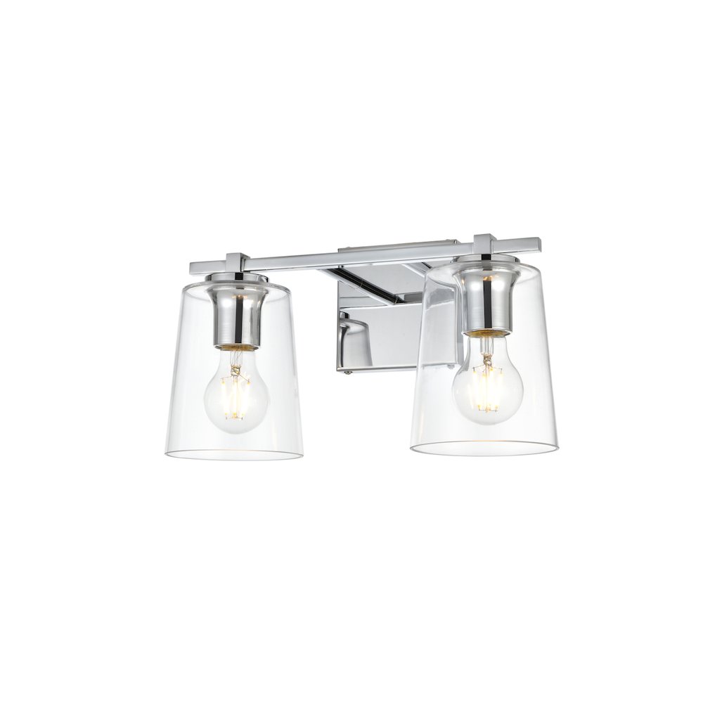 Kacey 2 light Chrome and Clear Bath Sconce