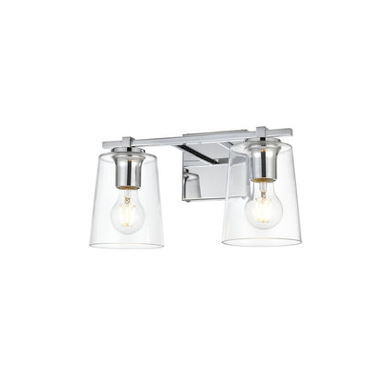 Kacey 2 light Chrome and Clear Bath Sconce